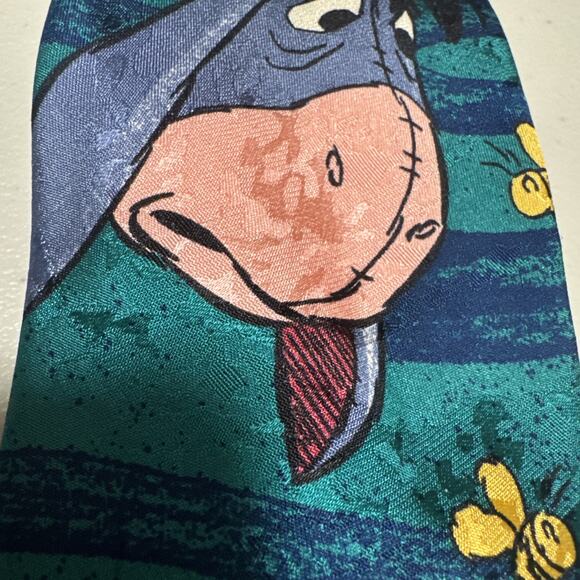 The Disney Store Winnie The Pooh Tigger Eeyore Silk Tie Made in Italy Mens Gift - Picture 8 of 11